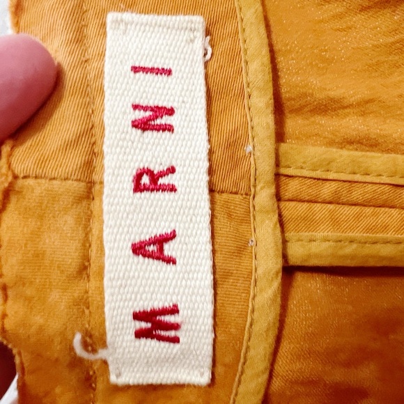 Marni Orange Flat Front Long Bermuda Shorts Size 40 low rise cotton vintage y2k - Picture 4 of 7